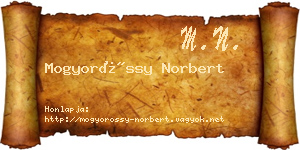 Mogyoróssy Norbert névjegykártya