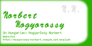 norbert mogyorossy business card